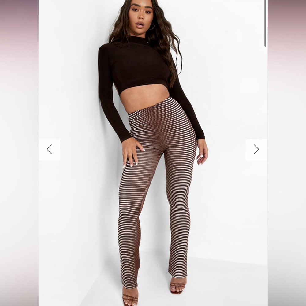 BOOHOO ILLUSION PRINT SPLIT HEM LEGGINGS